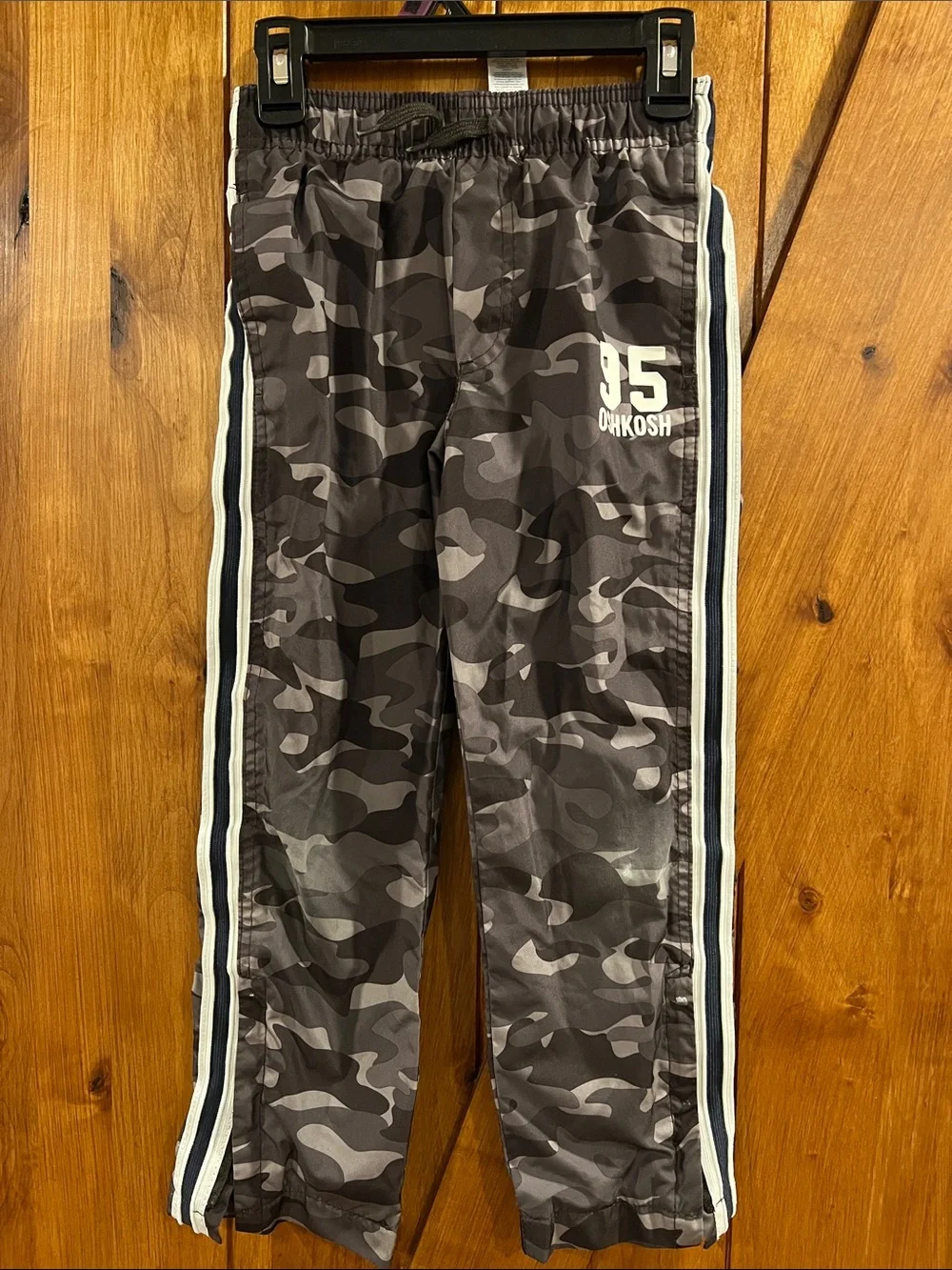 OshKosh B'gosh Gray Camo Joggers with Side Stripe